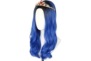 Topcosplay Peluca para Mujeres y Niñas, Larga Ondulada Azul Peluca para Disfraz de Halloween Carnaval Fiesta (Niñas)