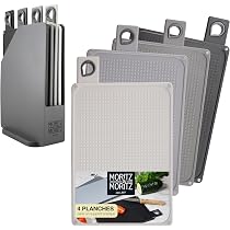 Set De 4 Planches à Découper Colorées - 20,5x14,5cm - Antidérapantes & Hygiéniques - Pour Cuisine Familiale