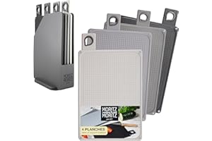 Moritz & Moritz Set Planche a Decouper - 20,5 x 14,5 cm - Set de 4 - Surfaces Antidérapantes Qui Vous Permettront De Couper Vos Aliments En Toute Sécurité – Planche Cuisine avec Poignées