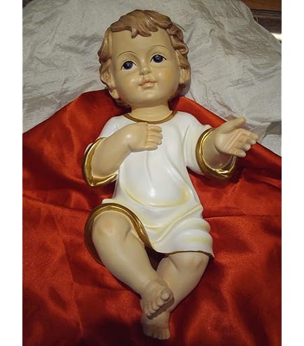 Statua Gesù Bambino Presepe - 27x19,5 Cm, Bambinello In Resina Per Presepi Natalizi - Foto 6