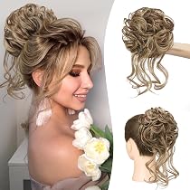 Haargummi Set Echthaar Dutt Extensions – Remy-Haar Haarknoten Für Vollen, Stylischen Bun Extensions Echthaar Gewellt