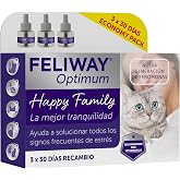 FELIWAY Optimum Pack of 3 Calming Pheromone Refills for Cats | New Generation of Pheromones with Improved Effectiveness, Help