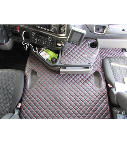 F-CORE Tappetini Camion Per VOLVO FH 4 E FH 5 - Autista + Passeggero, Sospensione, Colore Blu, ECO-PELLE Q
