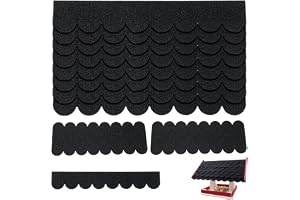 32 STK Självhäftande takpapp för fågelhus, mini taktegel, självhäftande takpapp, takpapp fågelhus för bonkista insektshotell kaninbur DIY-fågelhus (Svart, 30x5 cm & 30x11 cm)