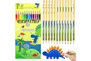 ‎HENDPOCK Buntstifte Dinosaurier 12 Mehrfarbig Farbstifte Zeichnen Kinder Karikatur Stifte Kinder Bastelset Malen Stifte Geeignet für Schulbelohnungsschüler Geburtstagsfeiern Weihnachtsgeschenke (Dinosaurier)