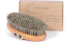 ‎STEPHANIE FRANCK BEAUTY Stephanie Franck Beauty Trockenbürste – Natur Körperbürste aus Rosshaar & Tampico – Lymphdrainage & Peeling – Cellulite Massage – FSC Buchenholz – plastikfrei – Made in Germany