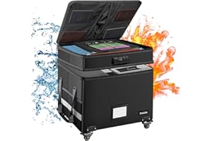 DOCSAFE Caja de documentos ignífuga con ruedas, organizador de archivos, guardar el hogar, documentos importantes certificados contratos facturas recuerdos libros papel de trabajo