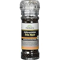 Herbaria "Trio Noir" Pfeffer schwarz, 1er Pack (1 x 50 g Glasmühle) - Bio