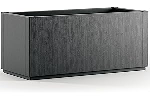 Casaria® Jardinière Ethica Anthracite 80x36x36cm 80L résistante Fond d'écoulement Bac à Fleurs Pot de Fleurs Jardin Balcon