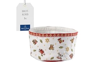 ‎VILLEROY & BOCH Villeroy & Boch Toy's Delight Gobelin Brotkorb, Brottasche aus Baumwolle und Polyester, Maschinenwäsche bis 40° C geeignet, rot/bunt, 15 x 23 cm