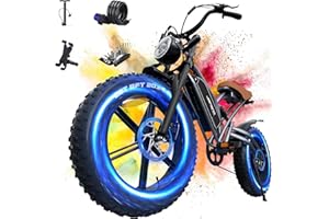 Lunos X50/X60/X70 Electric Bike for adults，20 Inch Off-Road Ebike with 48V 17/23/34AH Detachable Lithium Battery, 7 Speed Snow Bike with Dual Shock Absorbers and Brush-less Motor Ebike