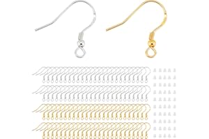 RCIDOS 200 Stück ohrhaken silber 925,ohrringe stecker,Ohrringe aus silber,Hypoallergene Ohrhaken,Für Schmuckherstellung,für die Herstellung von DIY Ohrringen Basteln (Gold Silber)