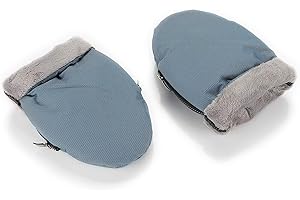JICACLICK Manoplas Carro Bebe de Invierno Guantes para carrito Impermeables con Forro Polar Interior y Material Resistente Accesorio Universal para Cochecito de paseo Silla de Ruedas y Andadores (Azul/Gris)