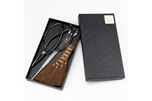 Wazakura - Set 3 PCS de Herramientas de Bonsái Hecho en Japón: Tijeras Podadoras de Bonsái Modelo Tradicional, Escobilla Plana, Pinza con Rastrillo. Kit para Principiantes en Bonsái y Jardinería