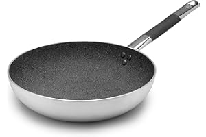 Pentole Agnelli Linea Shark Skin Padella Svasata Alta, Argento, 40 Cm