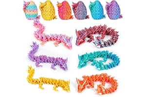 ZHANCYDEAL 6er Set Miniatur 3D Gedrucktes Drachenei mit Drache - 12,7 cm Kristall Drache Spielzeug-Ei in Kleiner Größe, Geheimnisvolles Drachenei Spielzeug, Überraschung Easter Dracheneier Wohnkultur (B)