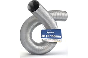 INTELMANN Tube flexible en aluminium 3 m (simple couche) / 5 m (double couche) DN 50 63 71 76 80 100 125 150 160 180 200 224 250 - tube / tuyau d'aération flexible en aluminium, argent