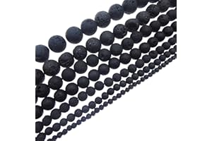 JULIE WANG JulieWang 1 Strand Natural Black Lava Stone 4mm Approx 90pcs Energy Stone Healing Power for Jewelry Making 4mm