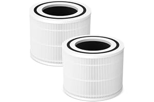 ISINLIVE 2 Pack Core 300 Replacement Filter Compatible with LEVOIT Core 300 and Core 300S Air Purifier, 3-in-1 True HEPA with High Efficiency Core 300-RF Filter Replacement, White