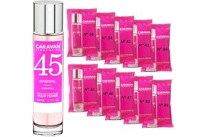 CARAVAN FRAGANCIAS Perfume de Mujer Nº45 de 150 ml + Set de 10 Viales de Fragancias femeninas distintas de Caravan para descubrir nuevos aromas