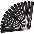15 Pack Professional Nail File Set Double-Sided 100/180 Grit Emery Board Manicure Tools for Nail Grooming and Styling-Black