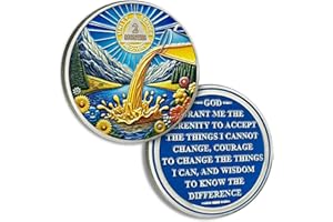 ATSKNSK 2 Months Sobriety Coin Farewell Alcohol Sobriety Chip Alcoholics Anonymous Medallion Sun Chips AA Chips and Medallion Serenity Prayer Coin Recovery Coins Anniversary Token Sober Gifts for Men Women