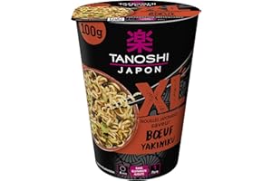 TANOSHI - Cup Nouilles japonaises instantanées - Saveur Bœuf Yakiniku - Cup XL - 100 g - Pour 1 personne