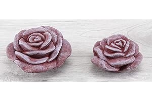 ‎STEINFIGUREN SPICKER STEINFIGUREN SPICKER Steinfigur Rose Rosenblüte 2er Set, Blüte, Blume, Steinguss, Gartenfigur, Stein, Rot Patina