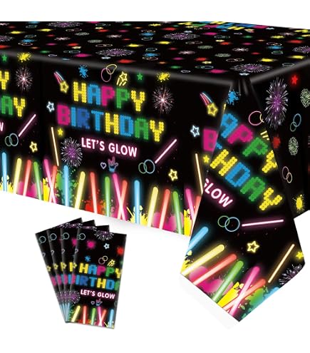 Lot 3 Nappes Années 80 - Plastique 220x130 Cm - Décoration Fête Hip Hop Retro Anniversaire 80's