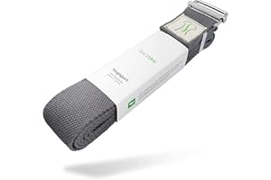 BACKLAxx ® Cintura yoga 100% cotone per principianti ed esperti – Fascia per stretching con chiusura in metallo [250 x 3,8 cm] – Cinghie yoga Fascia stretching Cinghie per yoga Yoga straps