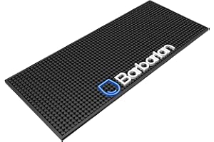 BARBARIAN BARWARE AND ACCESSORIES Tappetino da bar barbaro per bevande con retro in gomma antiscivolo 600 mm x 250 mm nero resistente al calore altamente resistente lavabile in lavastoviglie flessibile (grassetto)