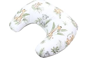 ‎TUPTAM TupTam Baby Nursing Pillow Small with Cotton Cover Safari/Lion/Brown/Leaves/Green