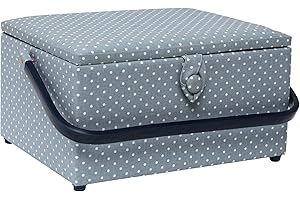 KORBOND Sewing Basket Cesta de Costura, Algodón, Pequeños Puntos, 31 cm