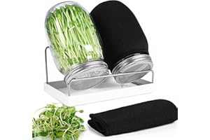 KITMIIDO Keimglas für Sprossen, Sprossen Keimgerät, Sprossenglas Keimglas 2er Set mit Deckel & Sieb aus hochwertigem Edelstahl für Sprossenzucht (Rostfreier Stahl)