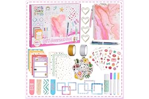 ROEOWENE 153PCS Kit Scrapbooking Bullet Journal Fai Da Te Adesivi Vintage Notebook Aesthetic Accessori Junk Journaling Regalo per Ragazza Donne Compleanno Natale-Rosa