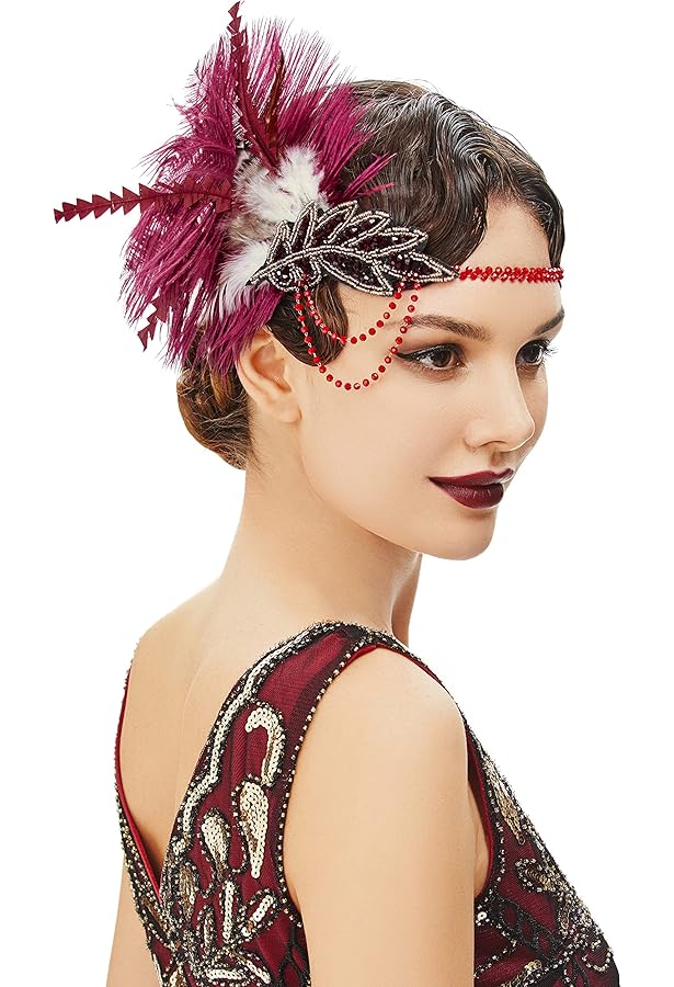 Bandeau Annee 20 Bandeau Gatsby Des Années 1920. Fascinateur à Plumes Noires, #Coiffe G Années 20 Charleston - Serre Tête Plumes - Accessoire