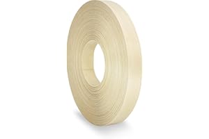 UNMAR Birch Wood Veneer Edge Banding Pre Glued Adhesive Edging Trim Tape Iron On Flexible Strip Roll Laminate Cabinate Countertop Furniture Shelf MDF Board Paintable Molding (1, Birch, 19 mm x 7.5 m)
