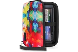 USA Gear Harte Schale Elektronik Reisetasche 19 cm mit wetterbeständiger Außenseite und großem Zubehörtasche - Kompatibel mit GPS, Ladegeräten, Festplatten und mehr Elektronik - Geometrisch