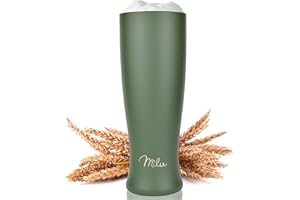 Milu Szklanka do piwa pszenicznego Stali Nierdzewnej | Kufel do piwa z pokrywką piwo zimne przez 7 godzin | Beer Pint izolowane termo kubek (500ml, Oliwkowo-zielony)