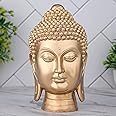 Global Grabbers New face Head Buddha Statue showpiece Idol Home Decor Items for Living Room and Gifts (Golden 1)