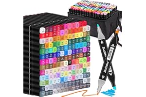 Laconile Rotuladores permanentes de 168 colores,Rotuladores Alcohol Doble Punta para Artistas,Bocetos de Punta Fina y Ancha para Niños y Adultos,Rotuladores Lettering Artísticos para Libros en Color