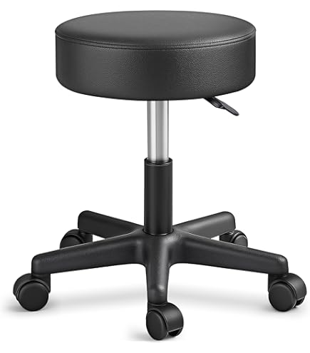 KKTONER Square Rollhocker Mit Pedal - Praktischer Bürostuhl Grau