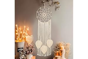 ‎NICE DREAM Nice Dream Makramee Traumfänger Gross Boho Dreamcatcher Handgefertigt, Gewebte Feder Wandbehang Handgemachte Traumfänger Quasten Dekoration Wohnkultur Ornament