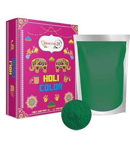 Holi Gulal Poudre Soluble Dans L'eau Vert 1 Kg Natural Festival Baby Shower Photoshooting Rangoli Colors Rainbow Powder Holy Sac De Couleur Paillettes Poudre De Couleur Photo