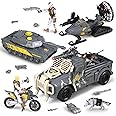 Military Armored Fighting Vehicles Tank Toys,Army Men Soldier Action Figures and Weapon Gear Accessories Military Combat Truck Motorcycle Toys Models Car Toys for Kids Boys Age 3+