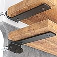 Goovilla Shelf Brackets, Heavy Duty Floating Shelf Bracket 4 Inch for 2×4” Wood Stud, 4 Pack L Brackets for Shelves, Black Metal Wall Shelving Brackets, Shelf Support Brackets, 160 lb. Load Capacity