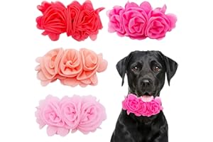 JpGdn Dog Collar Large Flowers Pet Collar Charms Attachment for Small Medium Big Girl Female Cat Puppy Alpaca Rabbit Neck Bows Slides Grooming Accessories