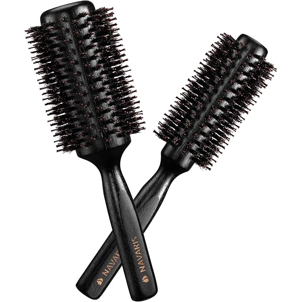 Boreal Professionelle Haarbürste – Antistatisch, Wildschweinborsten, Lackiertes Buchenholz, 68 Mm