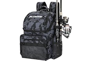 PLUSINNO Mochila de Pesca con Enfriador, Camuflaje Negro