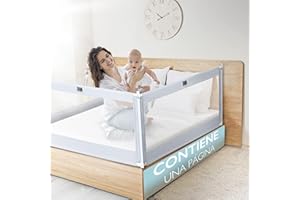 KID'S SUPPLY Kid’s Supply Barandilla de la cama [180x80cm] - Protector de cama seguro & ajustable en altura [70-90cm] - Cama de protección contra caídas para cuna & cama de adultos [Un lado]
